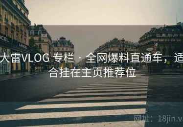 大雷VLOG 专栏 · 全网爆料直通车，适合挂在主页推荐位