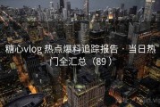 糖心vlog 热点爆料追踪报告 · 当日热门全汇总（89 ）